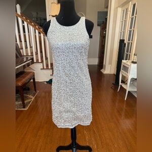 White House Black Market Silver Sequin Mini Dress